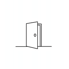 vector illustration of a white door