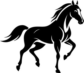 horse vector icon in motion, elegant equestrian silhouette design