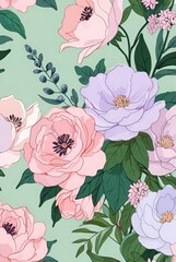 flowers on green background design
