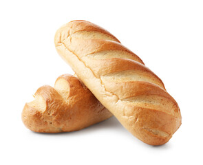 Two loaves of bread isolated on white