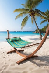 beach palm trees summer heat hammock for relaxation