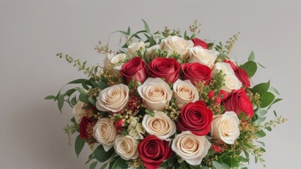 bridal bouquet on a gray background