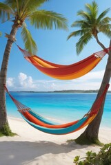 beach palm trees summer heat hammock for relaxation