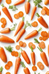 carrot background on white