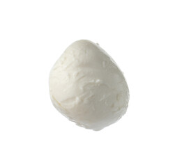 One mozzarella cheese ball isolated on white