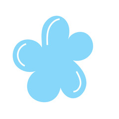 Obraz premium Simple Graphic Flower Icon. Summer Garden Plant Blossom Symbol. Baby Shower Party or Kid Birthday Shirt Print Decorative Element 