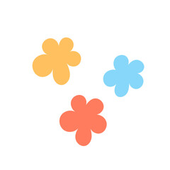 Simple Graphic Flower Icon. Summer Garden Plant Blossom Symbol. Baby Shower Party or Kid Birthday Shirt Print Decorative Element
