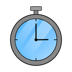 Flat Stopwatch Icon at 3 O'clock  &ndash; PNG Format with Transparent Background for UI and Infographic Design