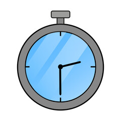 Flat Stopwatch Icon at Half Past Two  &ndash; PNG Format with Transparent Background for UI and Infographic Design