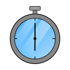 Flat Stopwatch Icon at 6 O'clock  &ndash; PNG Format with Transparent Background for UI and Infographic Design