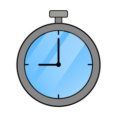 Flat Stopwatch Icon at 9 O'clock  &ndash; PNG Format with Transparent Background for UI and Infographic Design