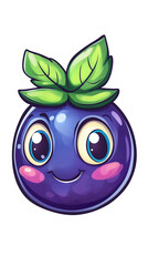 Cute Blueberry Character Illustration for Stickers and Kids’ Apps