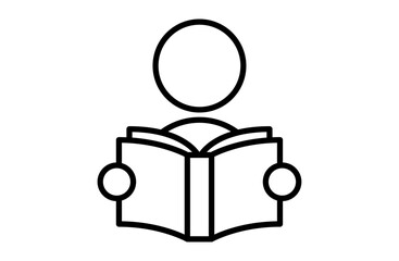 読書する人のアイコンベクターイラストアイコン