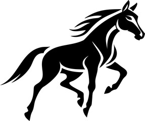  horse in motion silhouette vector, minimal equine design