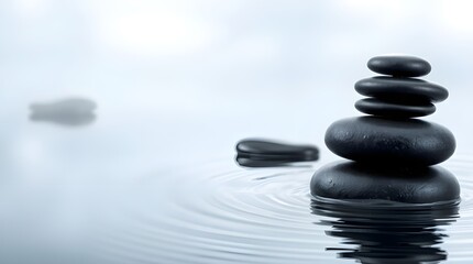 Fototapeta premium zen stones on a black background