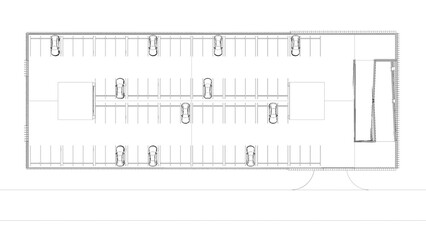 3D illustration of parking facility