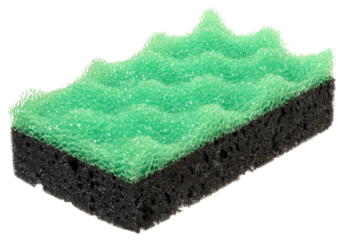Rectangular piece of  porous sponge on isolated background