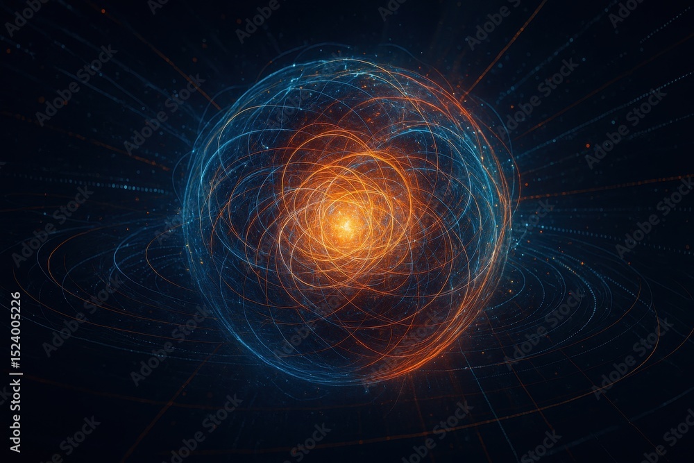 Aufkleber technological singularity concept with vibrant colors representing advanced intelligence