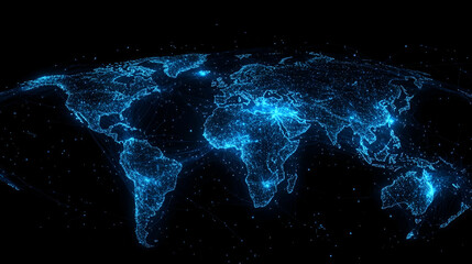 Obraz premium Glowing Digital World Map