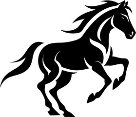 Vector icon of horse in action, jumping,  galloping and rearing poses