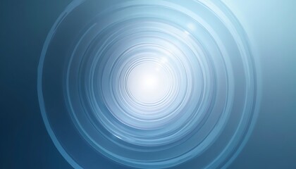 Obraz premium Abstract Blue Circular Tunnel with Bright Light at the Center Design