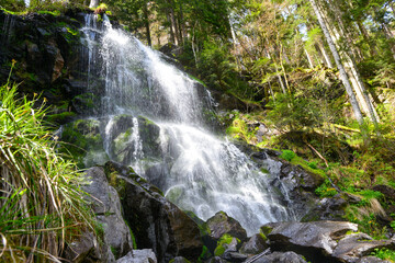 Der abgelegene Zweribach-Wasserfall bei Wildgutach im mittleren Schwarzwald ist einer der schönsten Wasserfälle im Schwarzwald