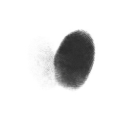 Fingerprint on the white isolated background.