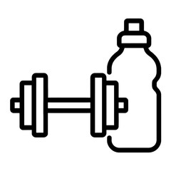 Obraz premium Fitness Essentials Icon Set Monochrome Flat Icons for Sports Activities Health and Wellness, Black and White Color, Transparent background