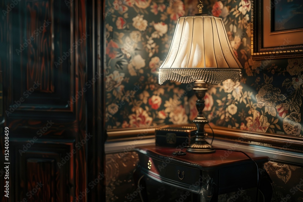 Poster detailed image of a room with a lamp and a lamp on a stand