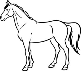 simple horse outline icon in rest mode 