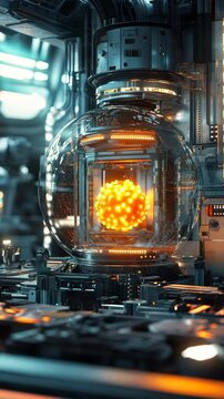 energy, reactor, sci-fi, power core, sci-fi reactor, glowing sphere, space engine, digital orb