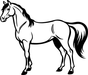 horse line art icon in rest mode