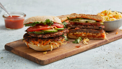 Sandwich mit Bohnen-Patty