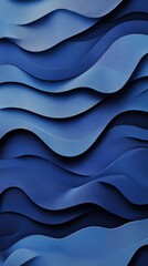 Abstract Deep Blue Layered Wave Background for Minimalistic Modern Design