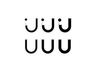 Logo letter U, set of six different thicknesses