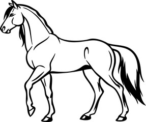 horse icon in walking , isolated vector illustration