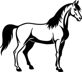 Horse profile vector, side view icon 