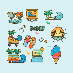 Summer Fun Collection Beach Vacation and Retro Vibes