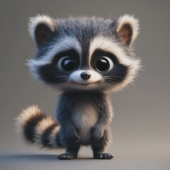 Fototapeta premium Adorable cartoon raccoon (1)