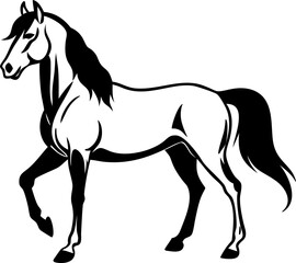 Horse motion vector, icon design in walking 