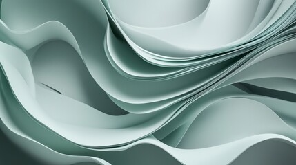 Abstract Mint and White Fluid Wave Background for Modern Design
