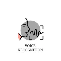 Fototapeta premium Voice Recognition Icon – AI Speech Detection Technology