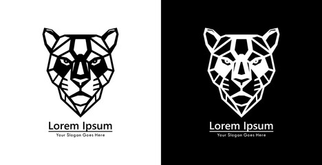 Panther head logo design with modern geometric style © Yohanes