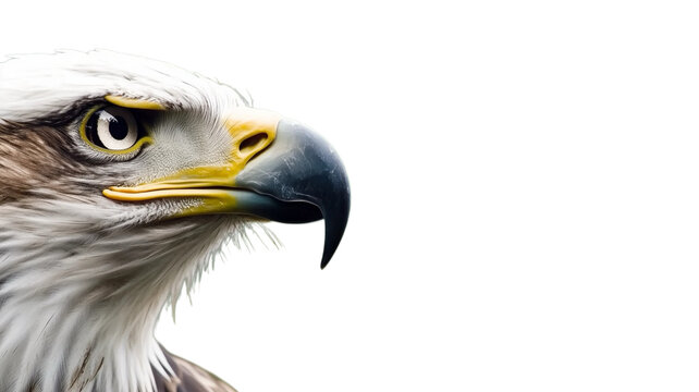 Bald eagle head bird bald photography on transparent background 