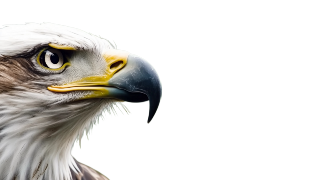 Bald eagle head bird bald photography on transparent background 