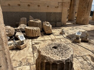 Iconic columns gleaming under the sun