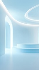 Abstract Light Blue Fluid Ribbon Background for Modern Presentation Design
