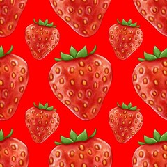 Strawberry pattern, fruits background, watercolor strawberry, berry illustration, freshness food
