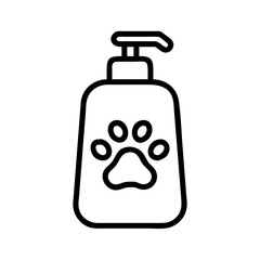 Obraz premium Pet Shampoo Bottle with Paw Print Design for Pet Care Blogs, Animal Grooming Websites, Veterinary Resources, and Pet Owner Education 