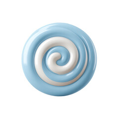 A beautifully detailed swirling candy in blue and white, perfect for desserts or sweets. Ideal for creative projects or food-related content.